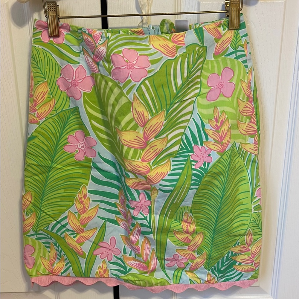 Floral Green and Pink Skirt